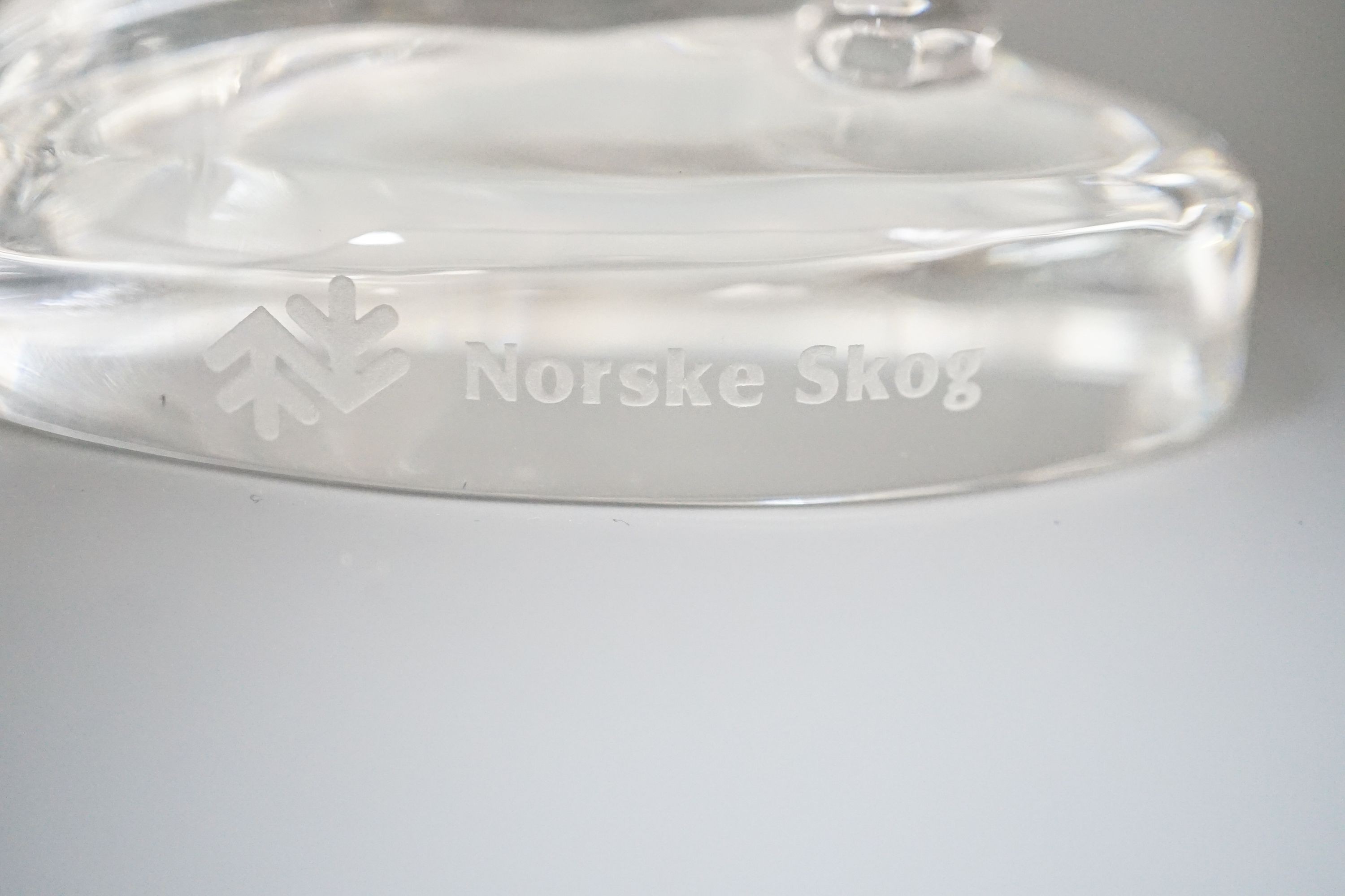 A Baccarat crystal model of a golfer ‘Norske Skog’ to base 24cm